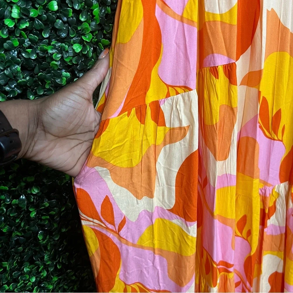 ANTHROPOLOGIE X ABEL THE LABEL | Abstract Print Boho Maxi Dress